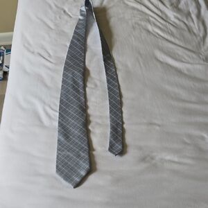 Calvin Klein Blue and Brown Plaid Necktie